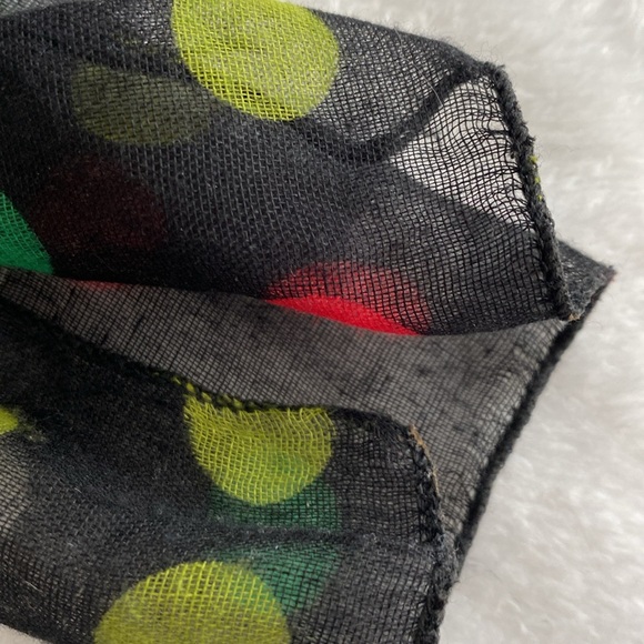 Black sheer colourful polka dot scarf - Picture 4 of 17